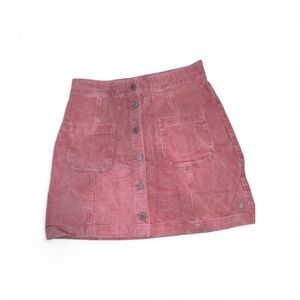 Roxy Dusty Rose Corduroy Button Mini Skirt